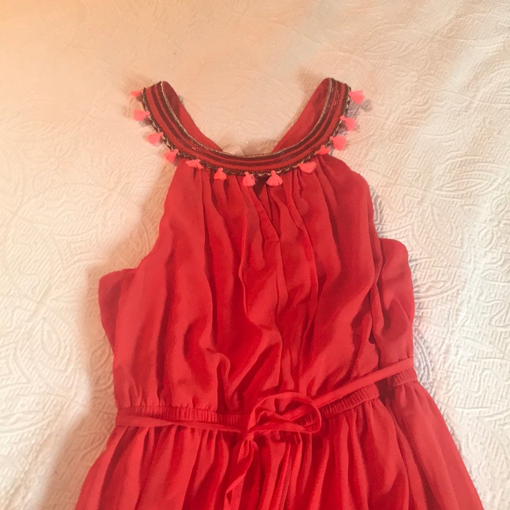 🆕 Lane Bryant orange Maxi Dress w/ tassel detail